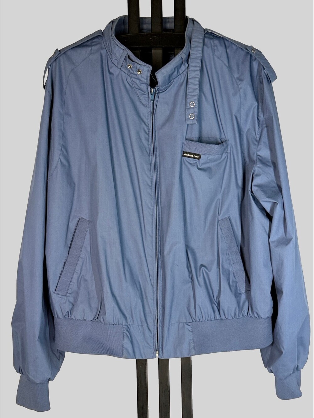 Members Only Vintage 80s Jacket Racer Bomber Men's 3X Blue Cafe Full Zip Retro